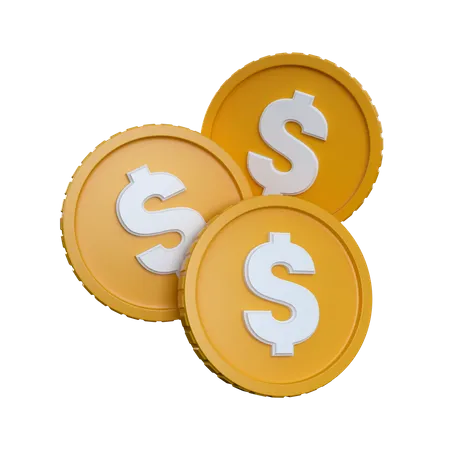Three Coins  3D Icon