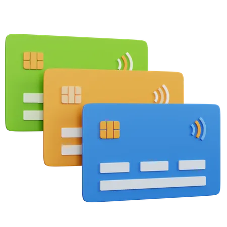 Three Credit Card  3D Icon