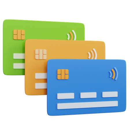 Three Credit Card  3D Icon