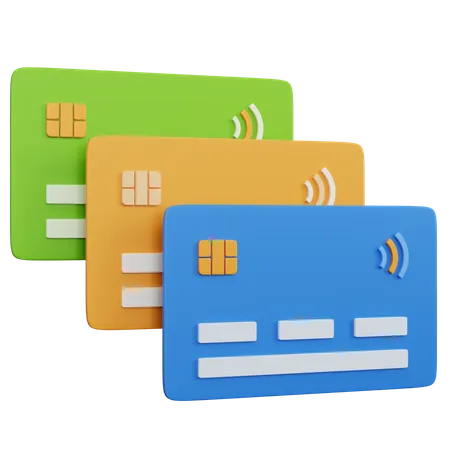 3 D Rendering Three Credit Card Isolated 3D Icon