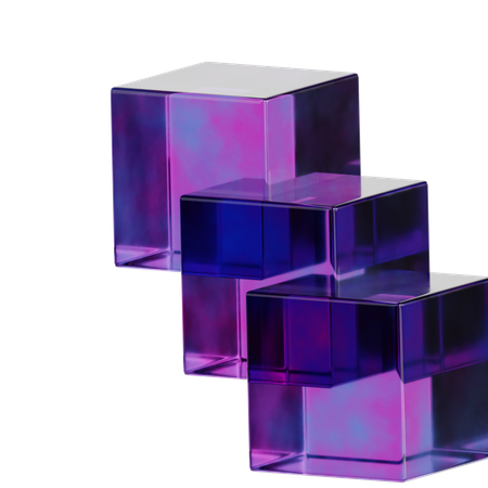 Three Cube Abstract Shape  3D Icon