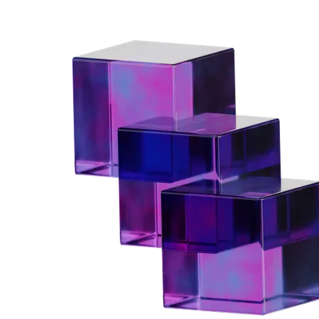 Three Cube Abstract Shape  3D Icon