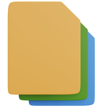 Three Document Files  3D Icon