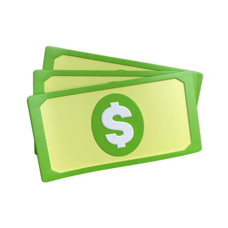 Three Dollar  3D Icon