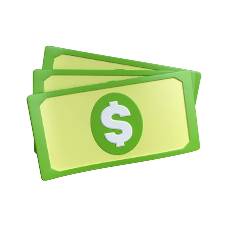 Three Dollar  3D Icon