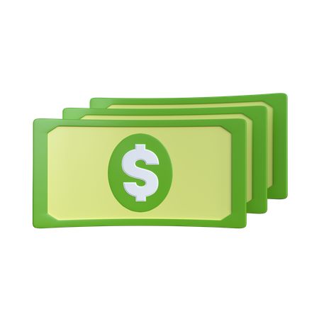 Three Dollar  3D Icon