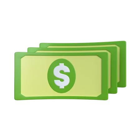 Three Dollar  3D Icon