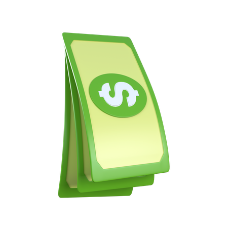 Three Dollar Bills  3D Icon