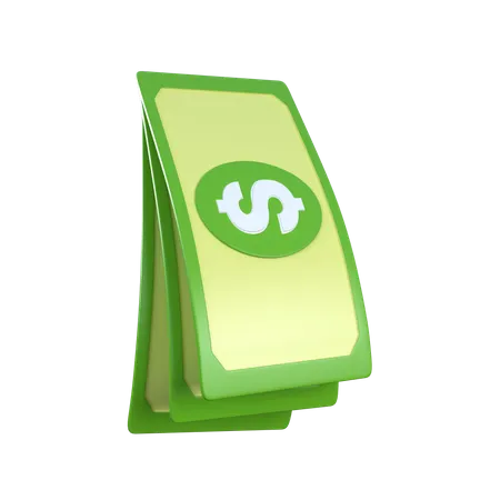 Three Dollar Bills  3D Icon
