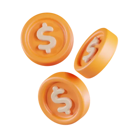 Three Dollar Coin  3D Icon