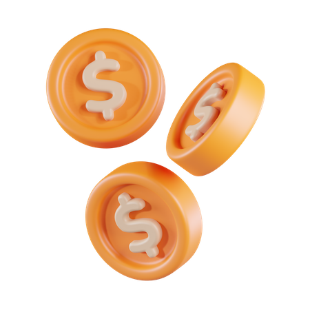 Three Dollar Coin  3D Icon