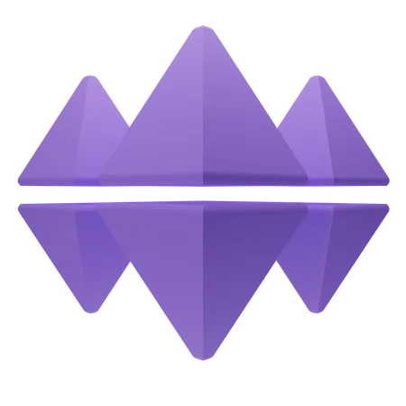 3 D Render Three Etherium Purple Isolated Object With High Quality Render 3D Icon