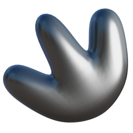 Three Finger Abstract Shape  3D Icon