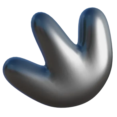 Three Finger Abstract Shape  3D Icon