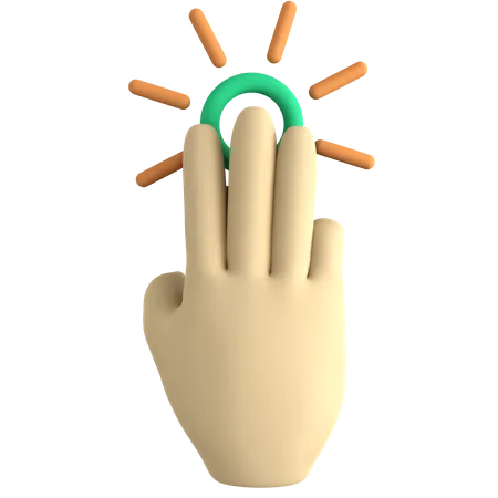 Three Finger Click  3D Icon