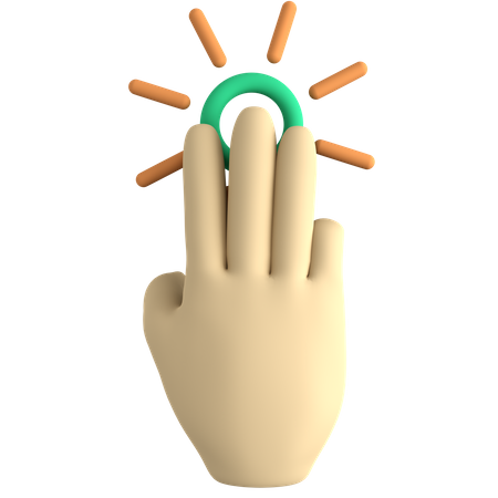 Three Finger Click  3D Icon