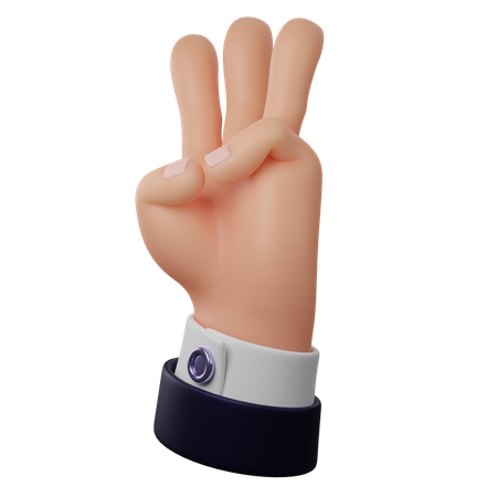 Three Finger Gesture  3D Icon