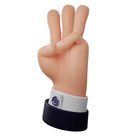 Three Finger Gesture  3D Icon