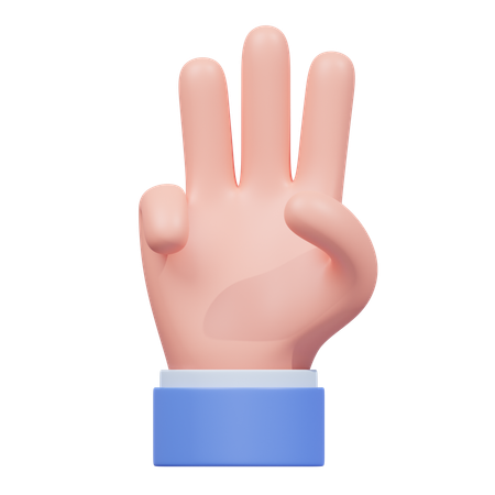 Three Finger Gesture  3D Icon