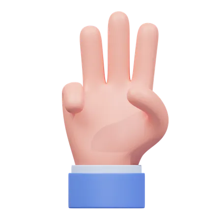 Three Finger Gesture  3D Icon