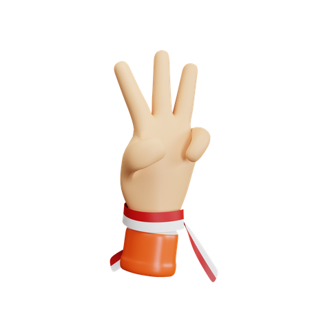 Three finger gesture  3D Icon