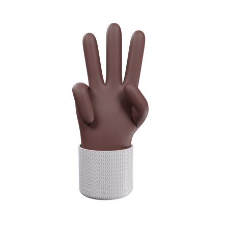 Three finger gesture  3D Icon