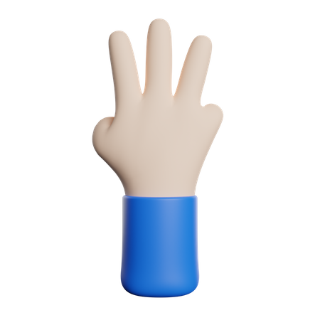 Three Finger Gesture  3D Icon