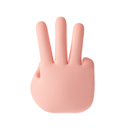 Three finger gesture  3D Illustration