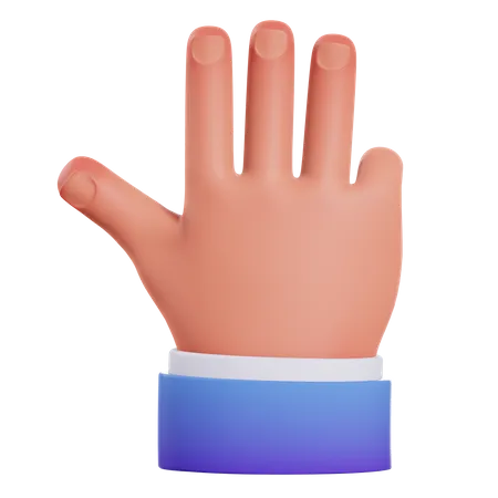 Three finger gesture  3D Illustration