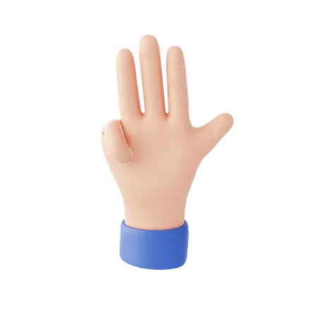 Three Finger Gesture  3D Illustration