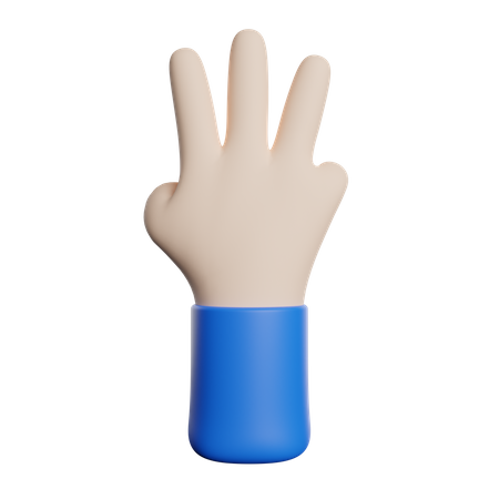 Three Finger Gesture  3D Illustration