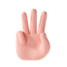 three hand finger emoji 3d
