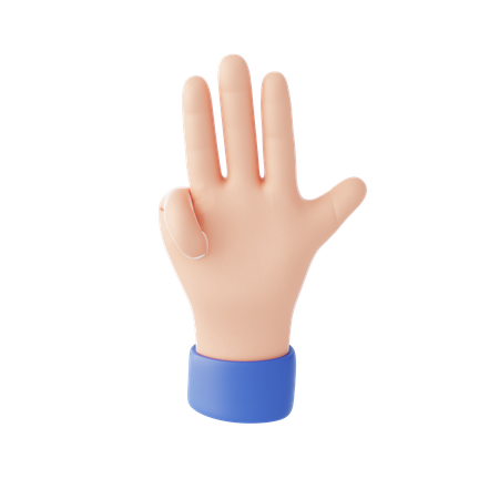 Three Finger Gesture 3D Illustration