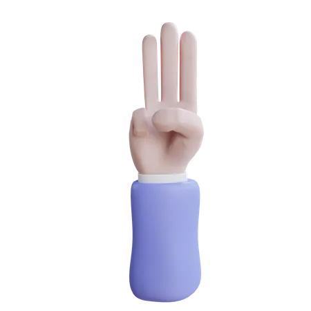 Three finger gesture  3D Icon