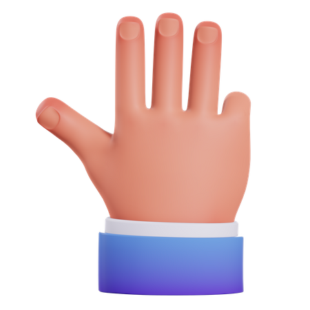 Three finger gesture 3D Illustration