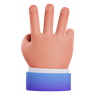 three hand finger 3d illustration