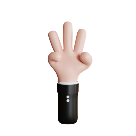 Three Finger Gesture 3D Icon