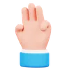 Three Finger Hand Gesture