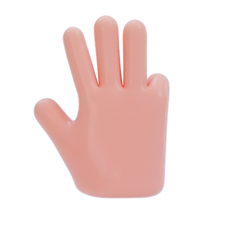 Three Finger Hand Gesture  3D Icon