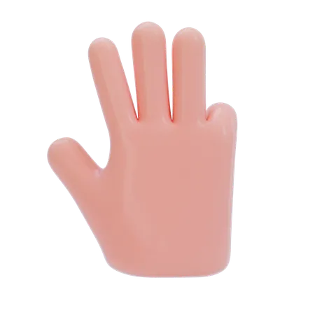 Three Finger Hand Gesture  3D Icon