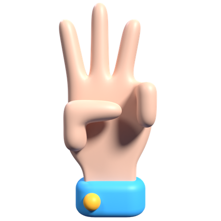 Three Finger Hand Gesture  3D Icon