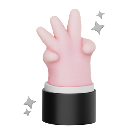 Three Finger Hand Gesture  3D Icon