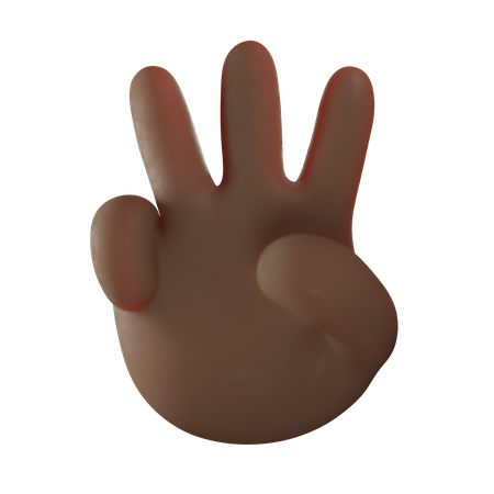 Three Finger Hand Gesture  3D Illustration