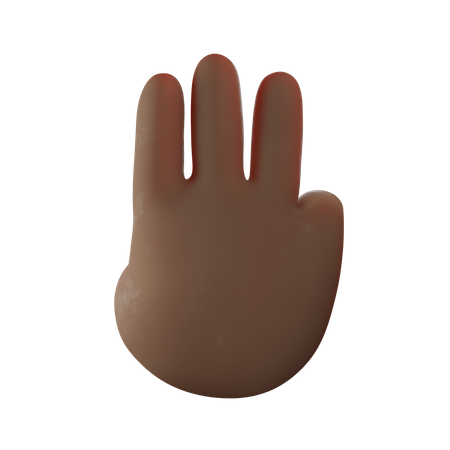 Three Finger Hand Gesture  3D Illustration