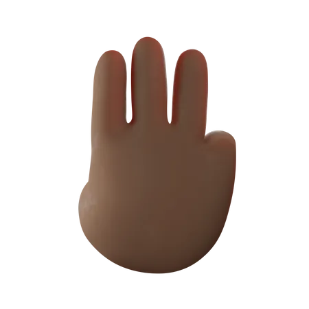 Three Finger Hand Gesture  3D Illustration