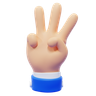 3d three finger hand gesture illustration