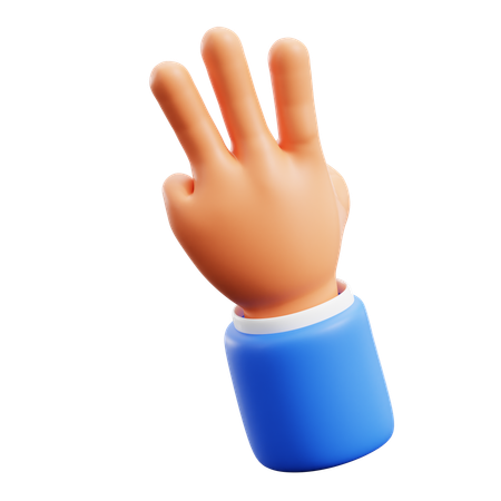 Three Finger Hand Gestures  3D Icon