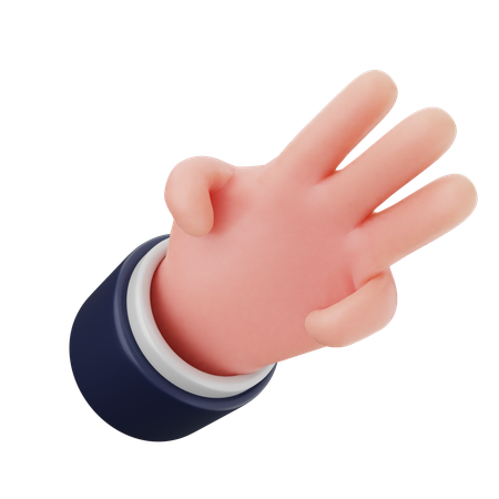 Three Finger Hand Gestures  3D Icon