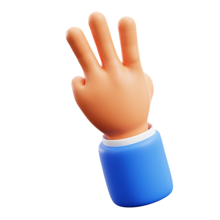 Three Finger Hand Gestures  3D Icon