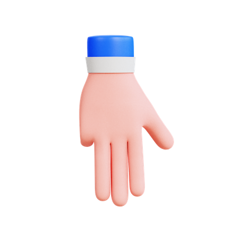 Three Finger Pointing Down  3D Icon